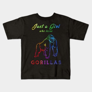 Cute Gorilla T-Shirt, Gift For Animal Lover, Women, Men, Girl, and Boy / watercolor Kids T-Shirt